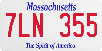 MA license plate 7LN355
