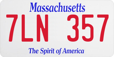 MA license plate 7LN357