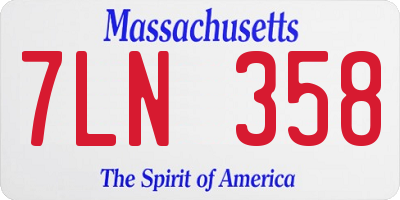 MA license plate 7LN358