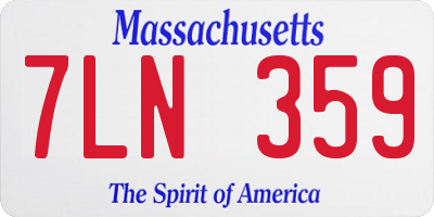MA license plate 7LN359