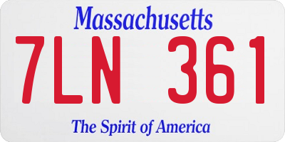 MA license plate 7LN361