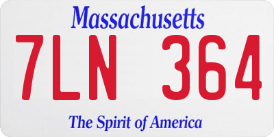MA license plate 7LN364