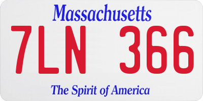 MA license plate 7LN366