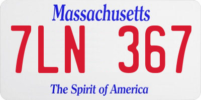 MA license plate 7LN367