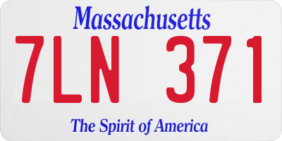MA license plate 7LN371