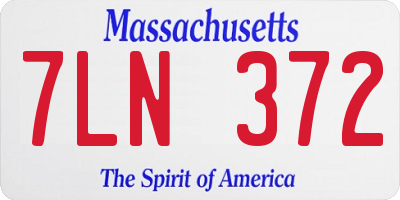 MA license plate 7LN372