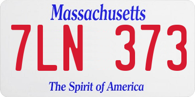 MA license plate 7LN373
