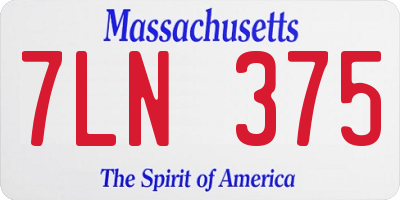 MA license plate 7LN375