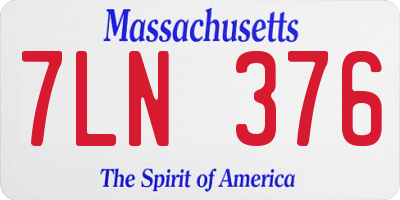 MA license plate 7LN376