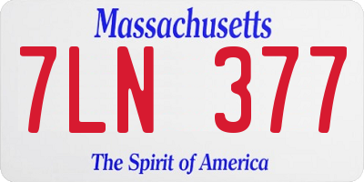 MA license plate 7LN377
