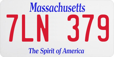 MA license plate 7LN379