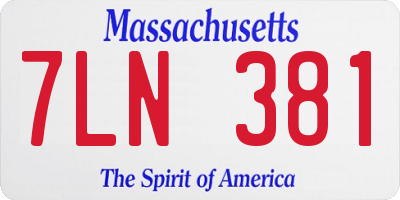 MA license plate 7LN381