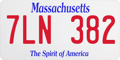 MA license plate 7LN382