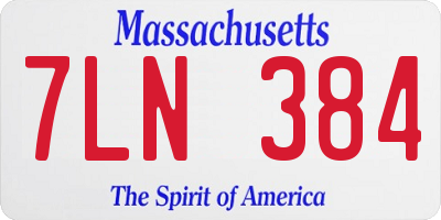 MA license plate 7LN384
