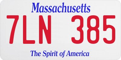 MA license plate 7LN385
