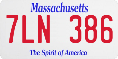 MA license plate 7LN386