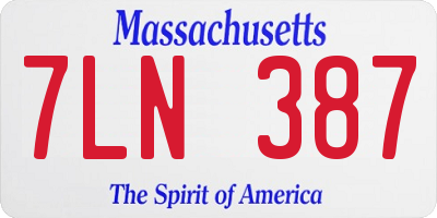 MA license plate 7LN387