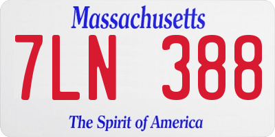 MA license plate 7LN388
