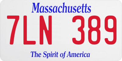 MA license plate 7LN389