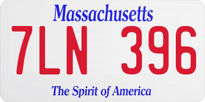MA license plate 7LN396