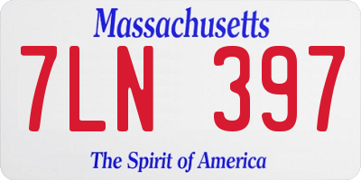 MA license plate 7LN397