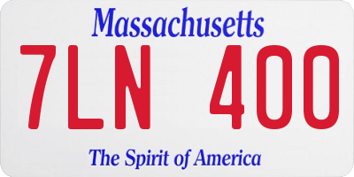 MA license plate 7LN400