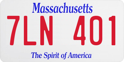 MA license plate 7LN401