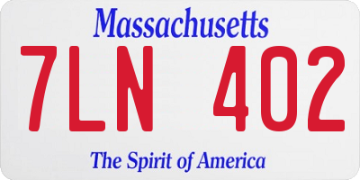 MA license plate 7LN402