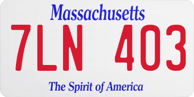 MA license plate 7LN403