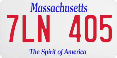 MA license plate 7LN405