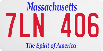 MA license plate 7LN406