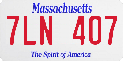 MA license plate 7LN407
