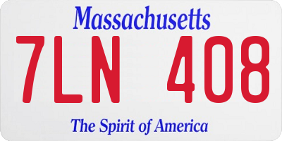 MA license plate 7LN408
