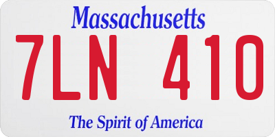 MA license plate 7LN410