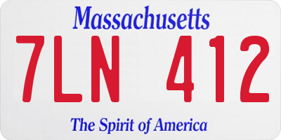 MA license plate 7LN412