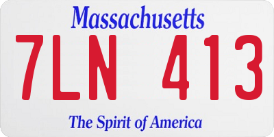 MA license plate 7LN413