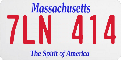 MA license plate 7LN414