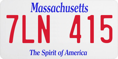 MA license plate 7LN415