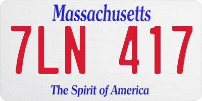 MA license plate 7LN417