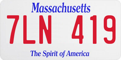MA license plate 7LN419
