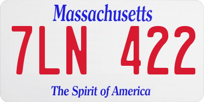 MA license plate 7LN422
