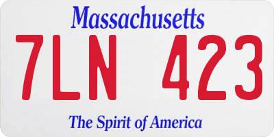 MA license plate 7LN423