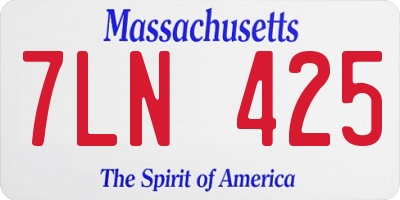 MA license plate 7LN425