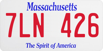 MA license plate 7LN426