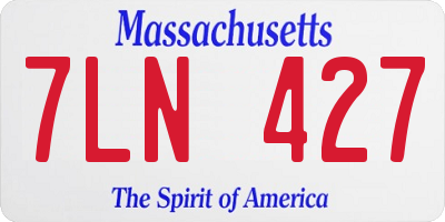 MA license plate 7LN427