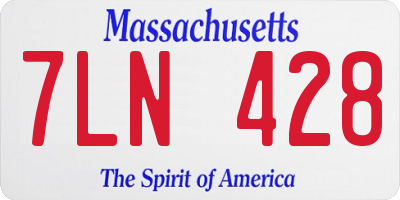 MA license plate 7LN428