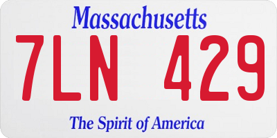 MA license plate 7LN429
