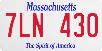 MA license plate 7LN430