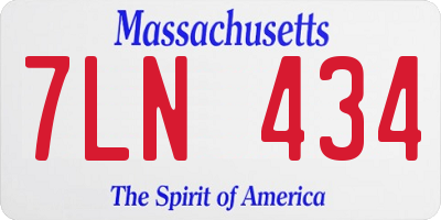 MA license plate 7LN434