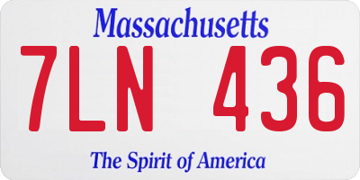 MA license plate 7LN436